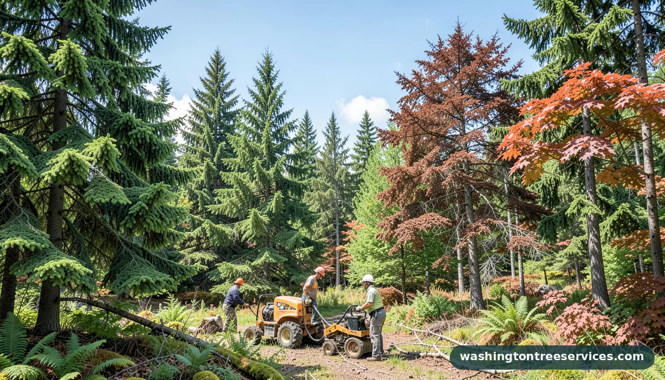 emerald green trees turning brown - professional tree service in Washington