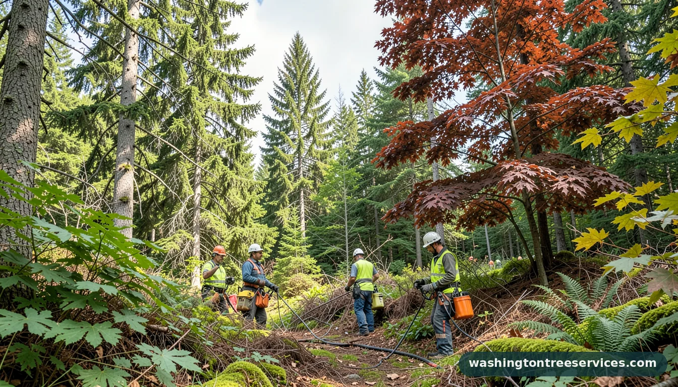 emerald green trees turning brown - certified arborists at work in Washington