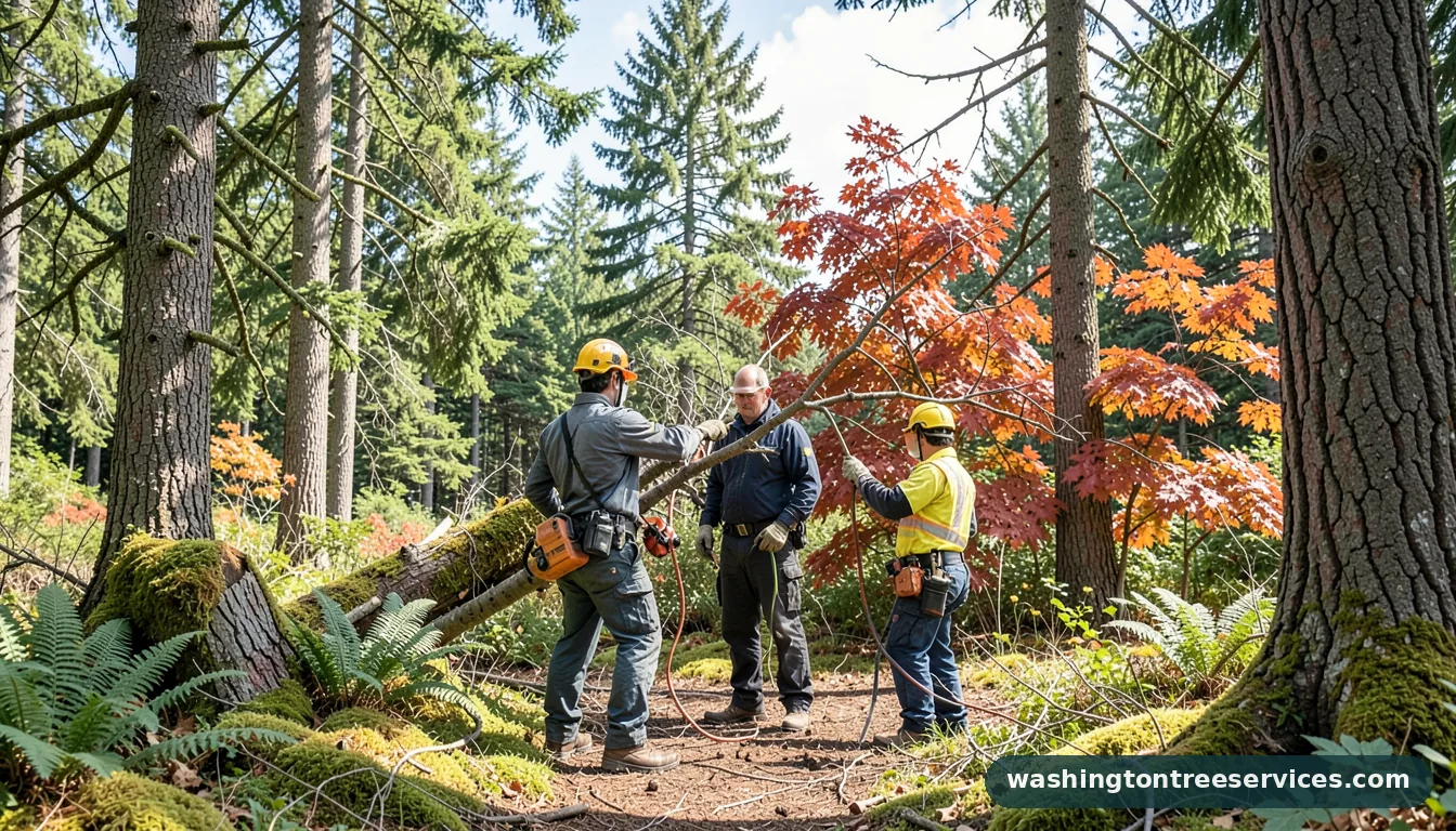 Certified arborists handling everett tree removal in Washington everett tree removal - certified arborists at work in Washington