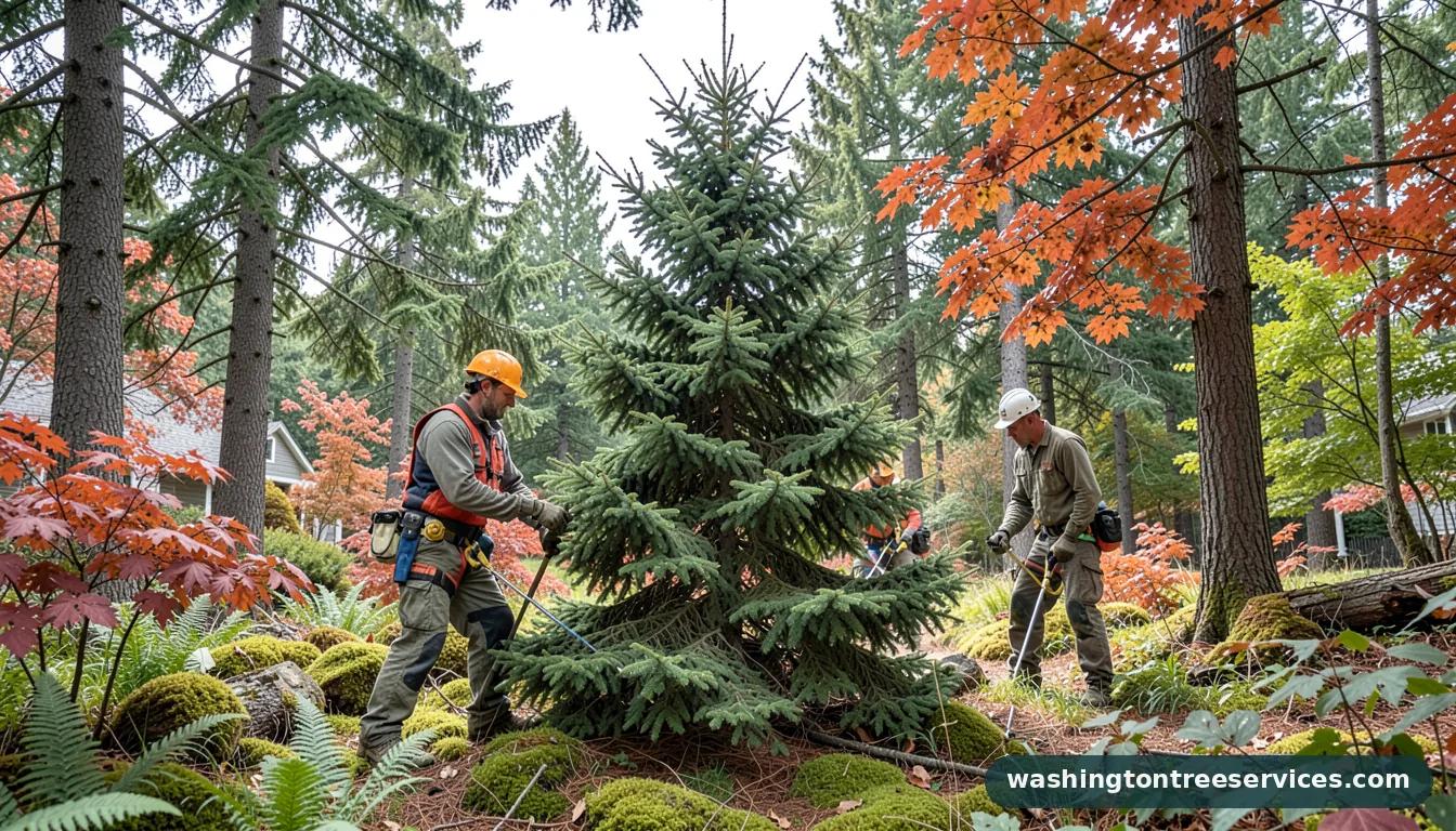 evergreen tree care - completed tree work by Washington Tree Services