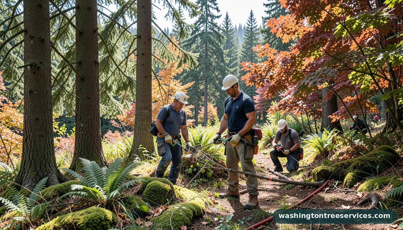 everything lawn and tree spokane - certified arborists at work in Washington