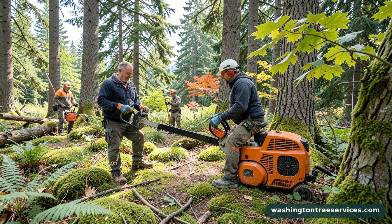 Certified arborists handling extended tree trimmer in Washington extended tree trimmer - certified arborists at work in Washington