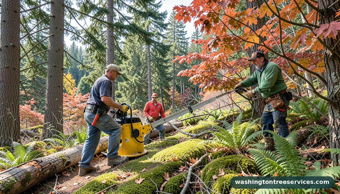 Completed extended tree trimmer project by Washington Tree Services extended tree trimmer - completed tree work by Washington Tree Services