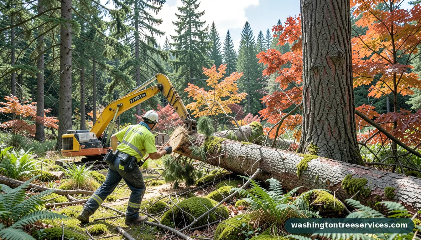 Completed felling trees project by Washington Tree Services felling trees - completed tree work by Washington Tree Services