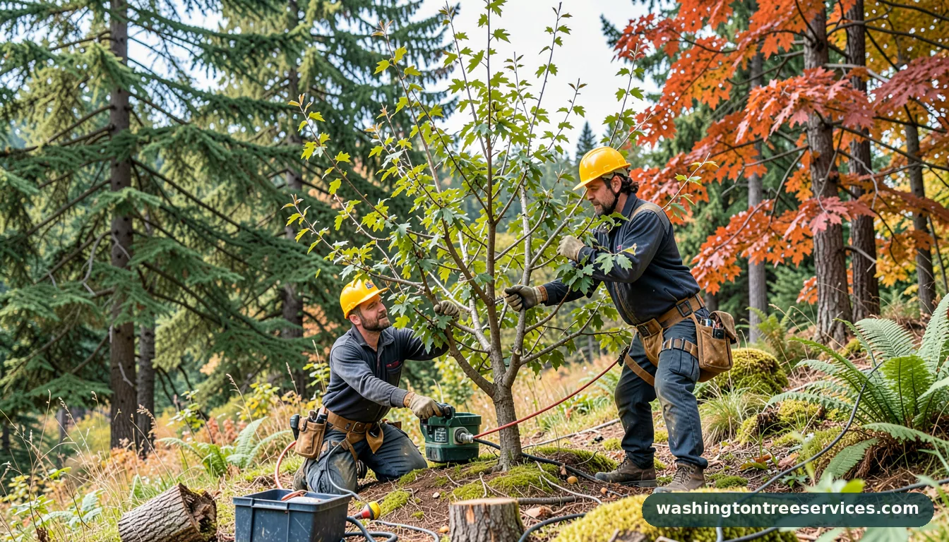 fruit tree pruning seattle - certified arborists at work in Washington