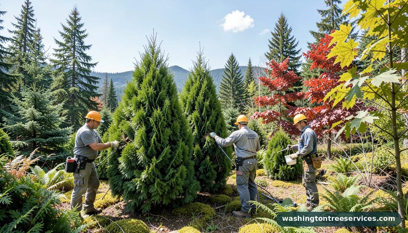 green giant arborvitae trimming - professional tree service in Washington