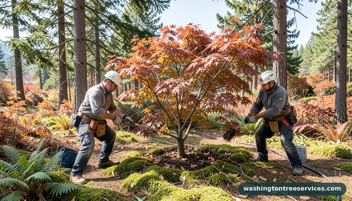 Completed hard pruning japanese maple project by Washington Tree Services hard pruning japanese maple - completed tree work by Washington Tree Services