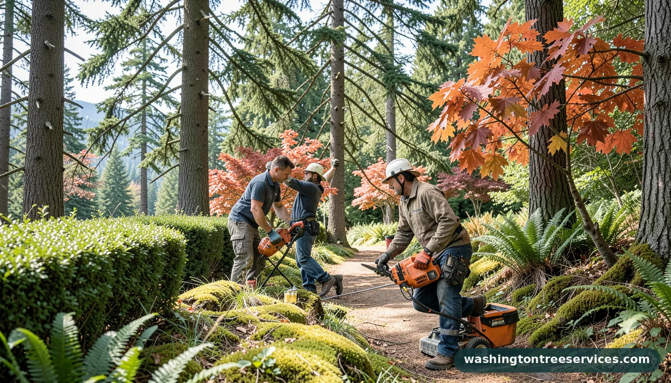 Certified arborists handling hedge trimming hamilton in Washington hedge trimming hamilton - certified arborists at work in Washington