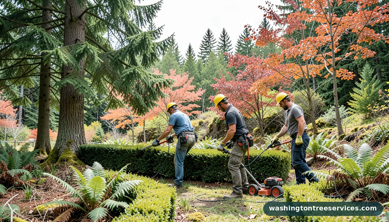 Certified arborists handling hedge trimming in Washington hedge trimming - certified arborists at work in Washington