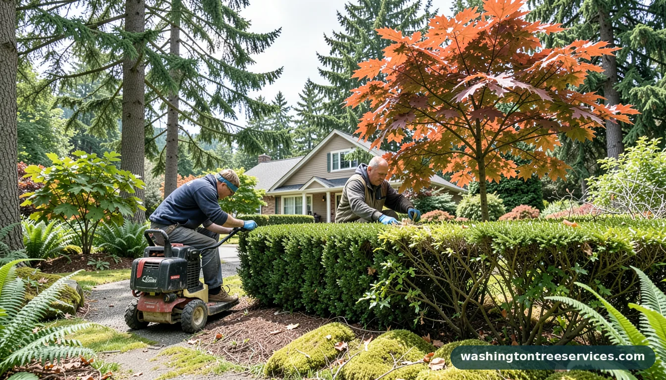 Completed hedge trimming project by Washington Tree Services hedge trimming - completed tree work by Washington Tree Services