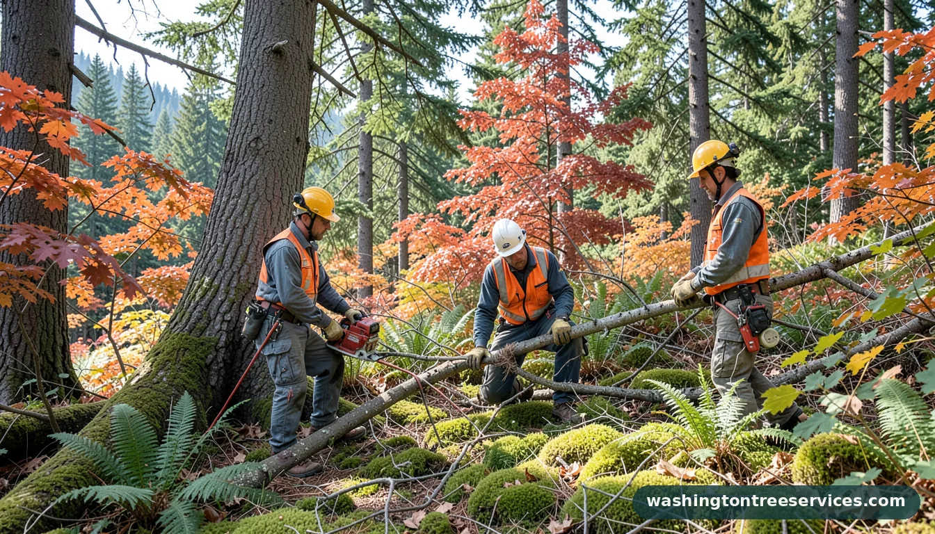 hemlock woolly adelgid treatment - tree service equipment and crew in Washington