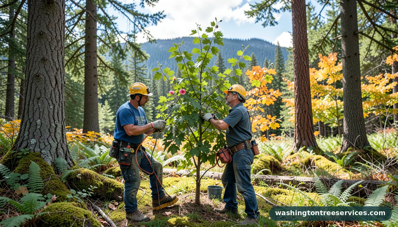 hibiscus tree pruning - certified arborists at work in Washington