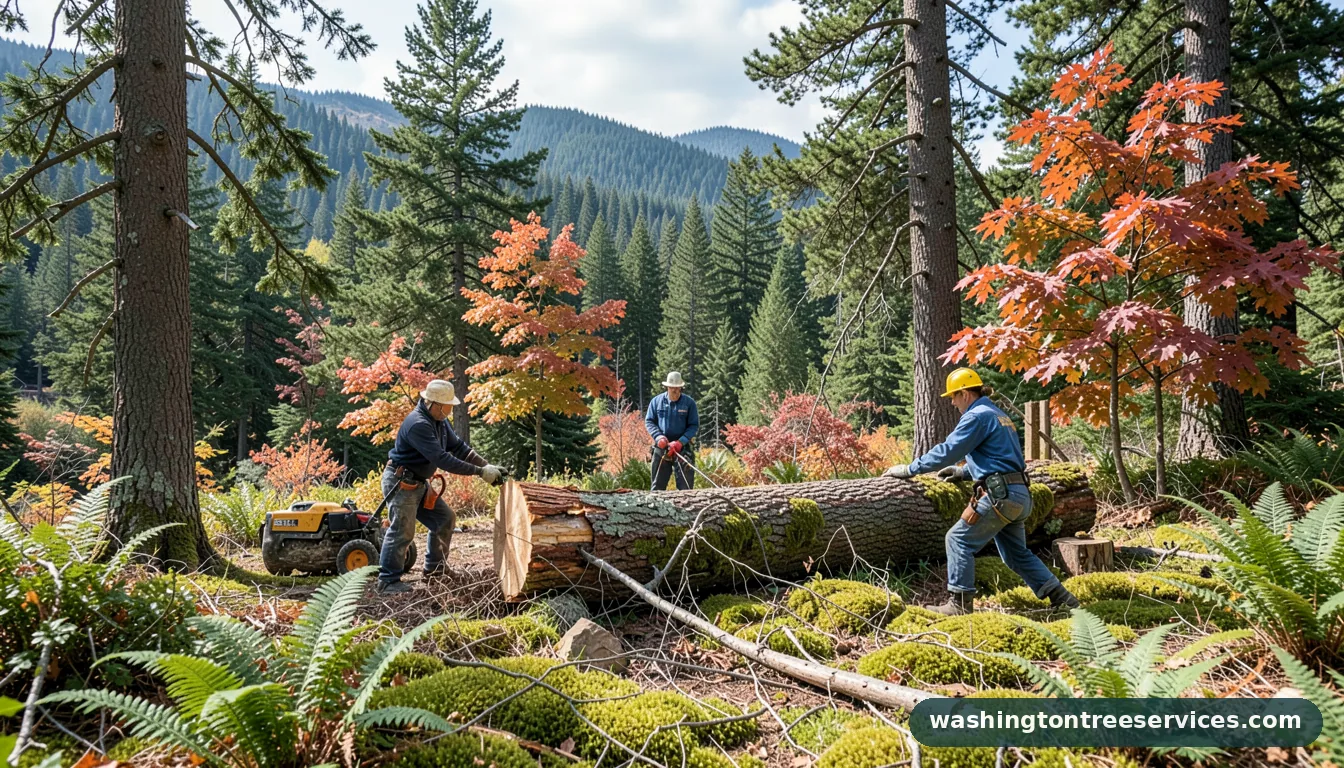 hinge tree cut - professional tree service in Washington