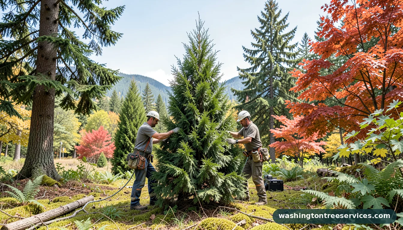 hinoki cypress pruning - professional tree service in Washington
