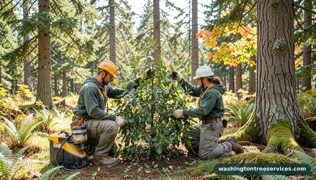 Certified arborists handling holly tree pruning in Washington holly tree pruning - certified arborists at work in Washington