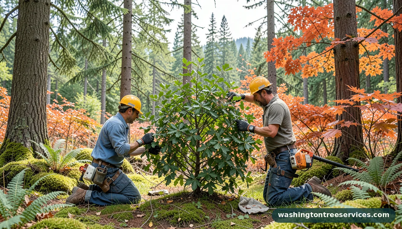 Professional equipment for holly tree pruning in Washington holly tree pruning - tree service equipment and crew in Washington