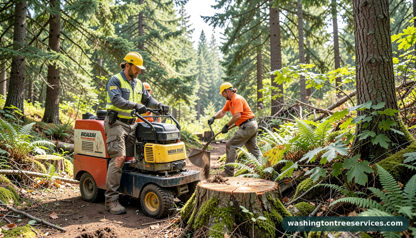 Certified arborists handling how big of a stump grinder do i need in Washington how big of a stump grinder do i need - certified arborists at work in Washington