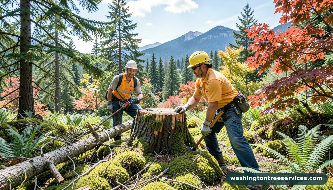 how do you remove a tree stump - tree service equipment and crew in Washington