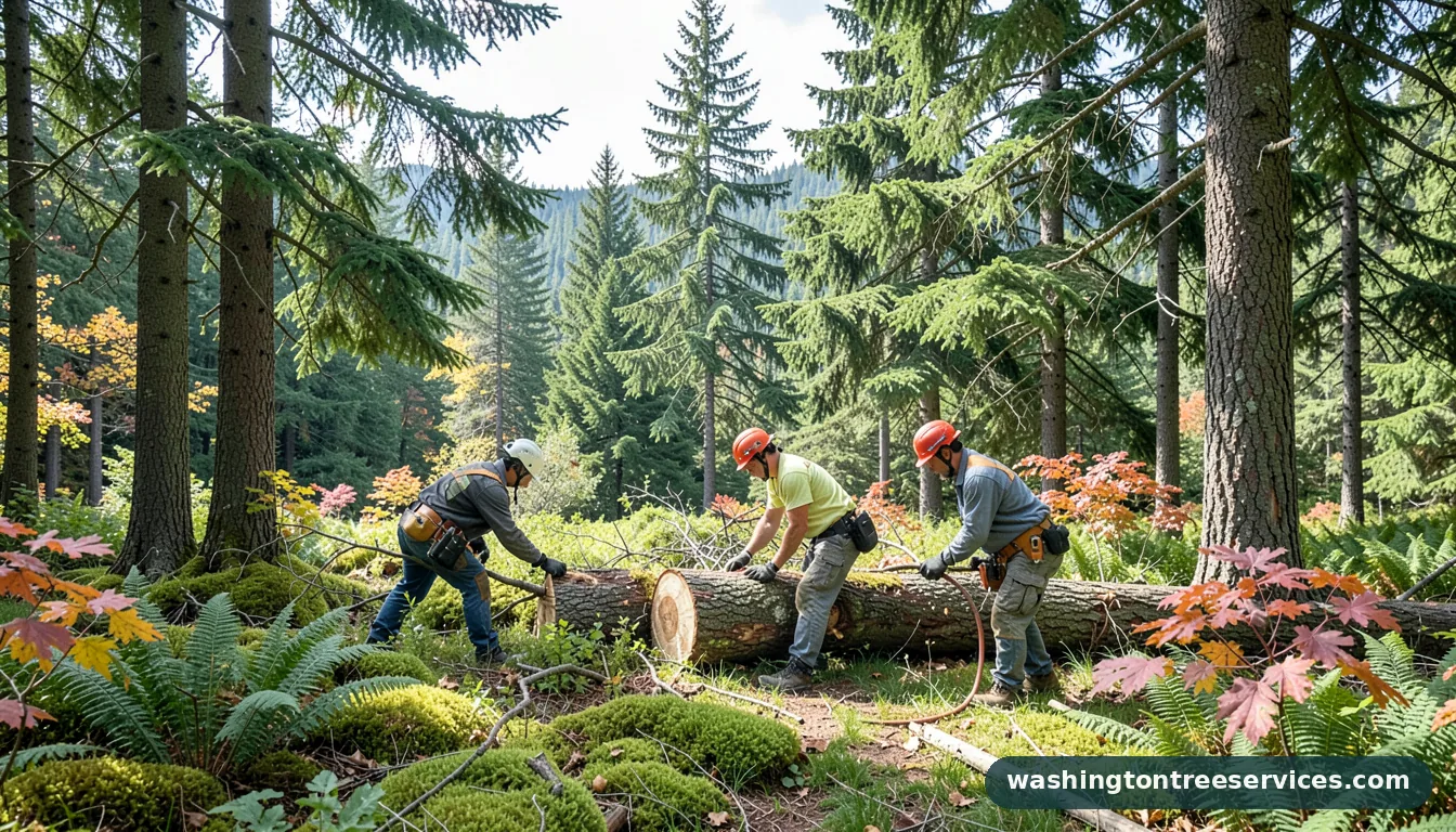 how much does cutting a tree down cost - completed tree work by Washington Tree Services