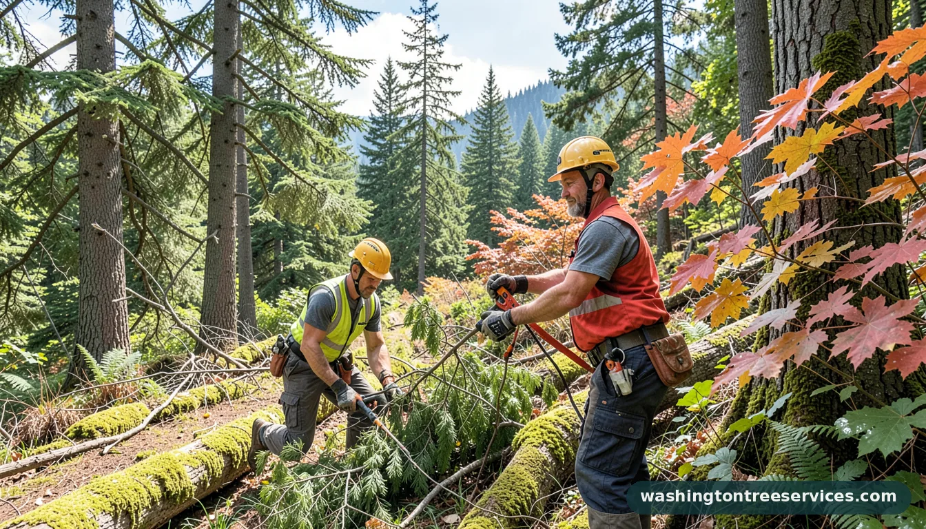 how much does it cost for tree trimming - tree service equipment and crew in Washington