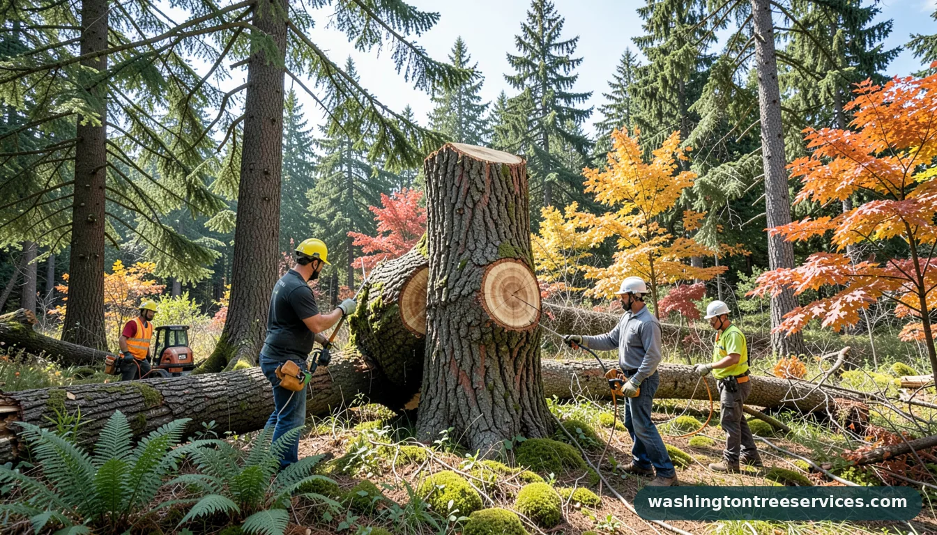 how much does it cost to cut down a large tree - completed tree work by Washington Tree Services