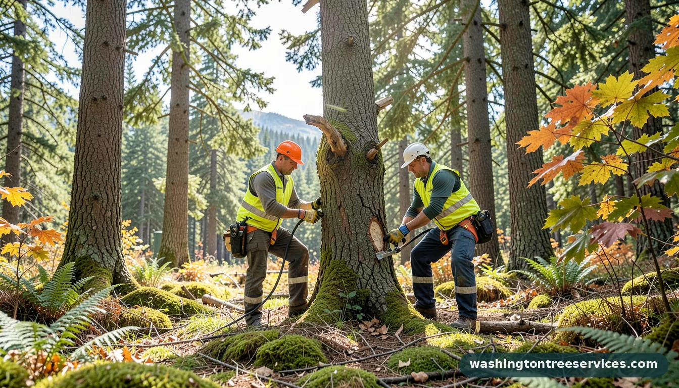 how much does it cost to cut down a tree - tree service equipment and crew in Washington