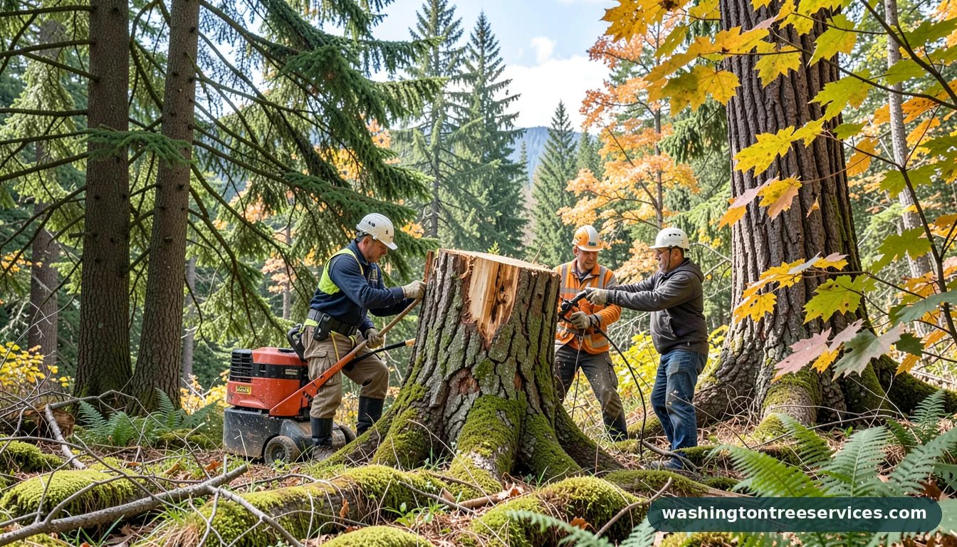Certified arborists handling how much does it cost to get a tree cut down in Washington how much does it cost to get a tree cut down - certified arborists at work in Washington