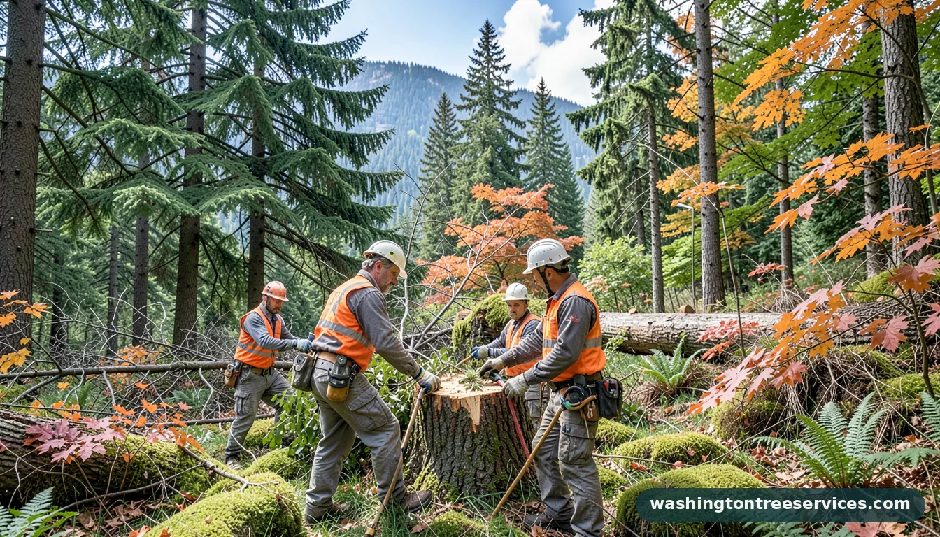 Professional equipment for how much does it cost to get a tree cut down in Washington how much does it cost to get a tree cut down - tree service equipment and crew in Washington