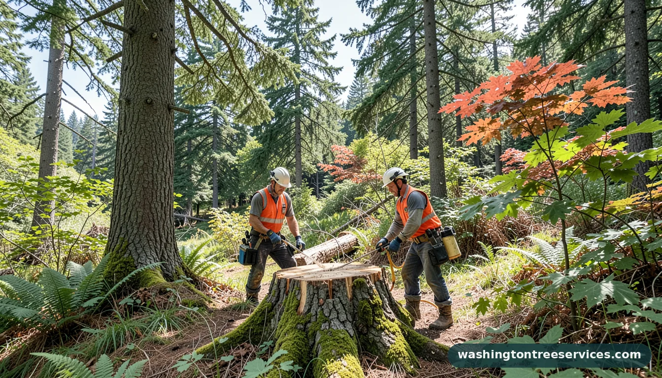 Professional equipment for how much does it cost to grind tree stump in Washington how much does it cost to grind tree stump - tree service equipment and crew in Washington