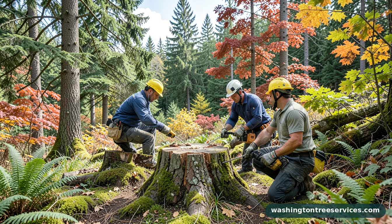 Completed how much does it cost to grind tree stump project by Washington Tree Services how much does it cost to grind tree stump - completed tree work by Washington Tree Services