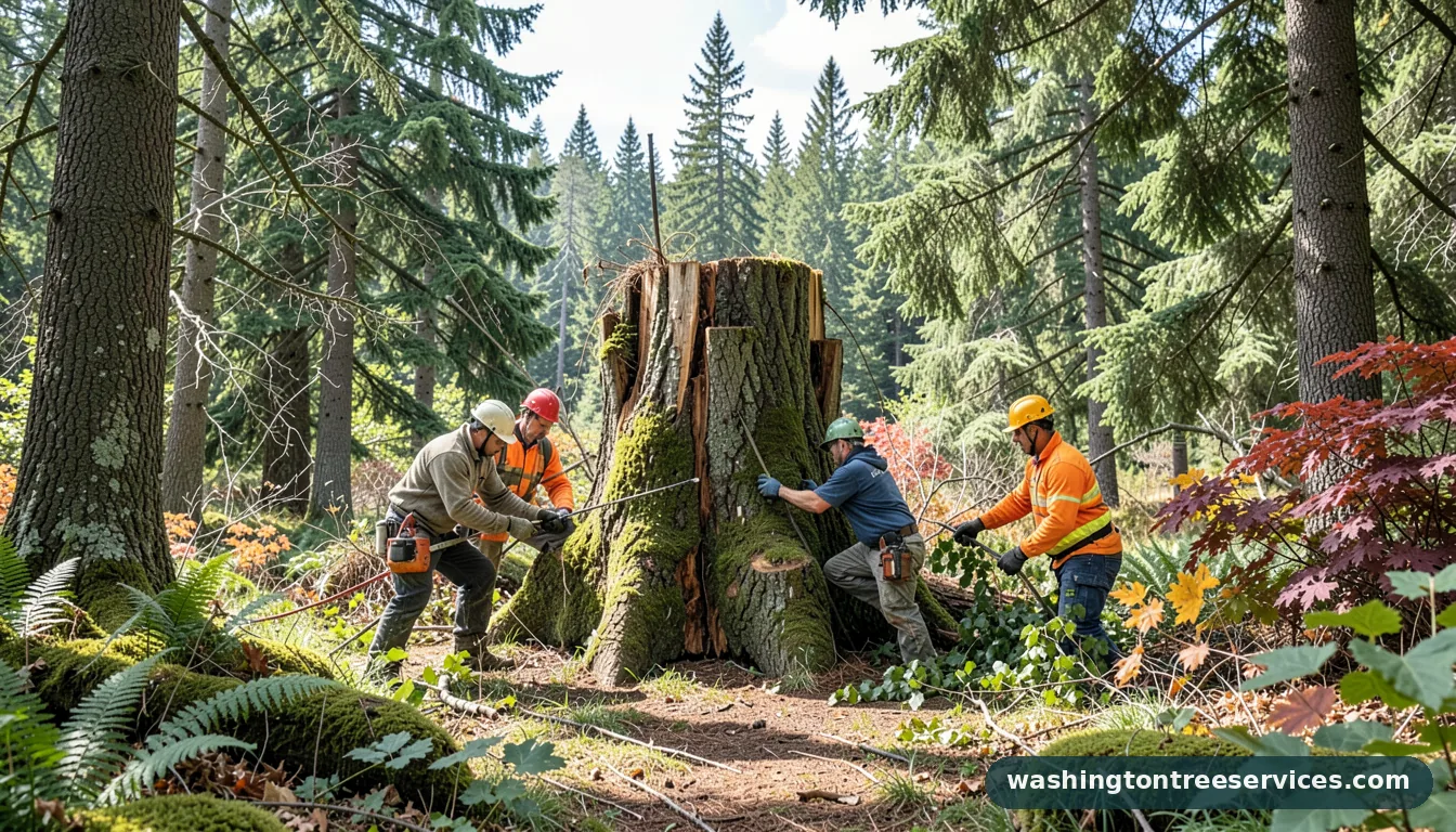 Certified arborists handling how much does it cost to have a tree cut down in Washington how much does it cost to have a tree cut down - certified arborists at work in Washington