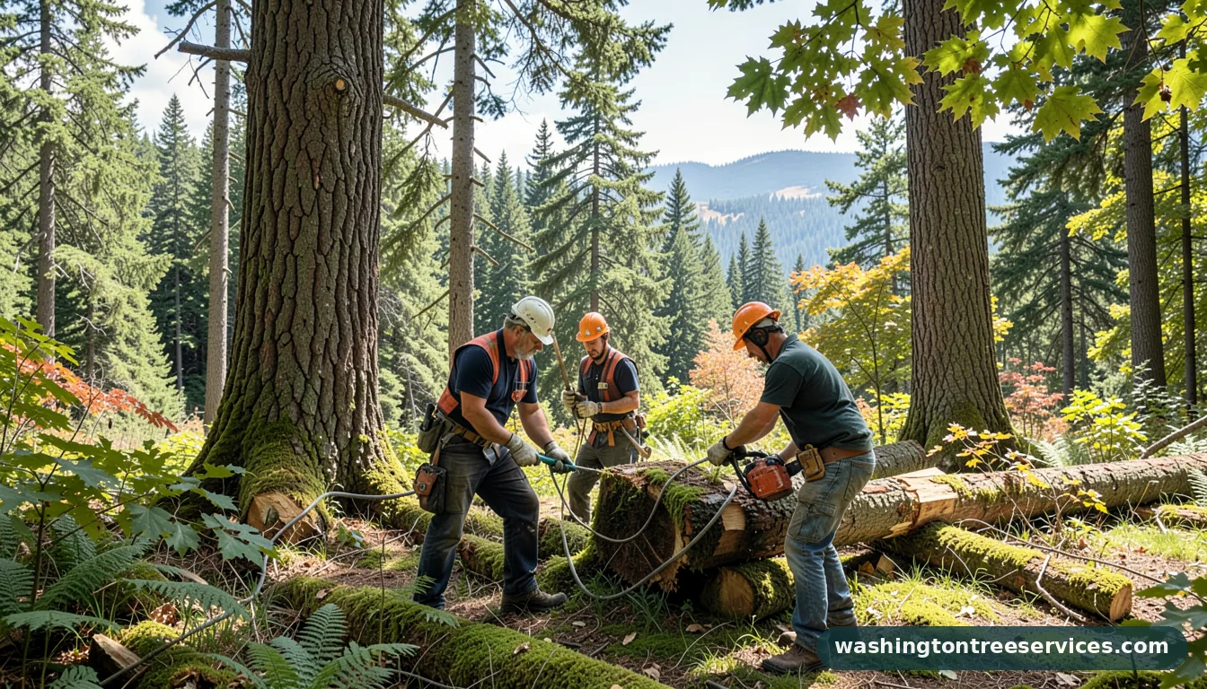 Professional equipment for how much does it cost to have a tree cut down in Washington how much does it cost to have a tree cut down - tree service equipment and crew in Washington