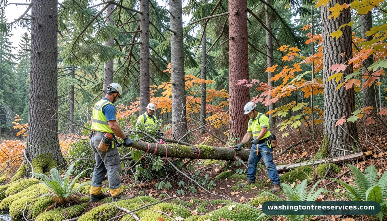 Professional equipment for how much does it cost to have a tree removed in Washington how much does it cost to have a tree removed - tree service equipment and crew in Washington