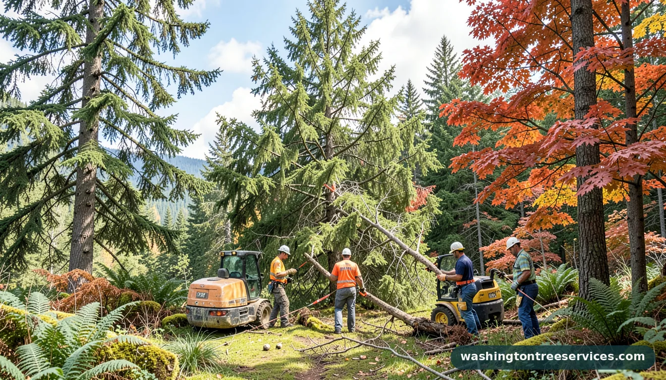 how much does it cost to move a large tree - tree service equipment and crew in Washington