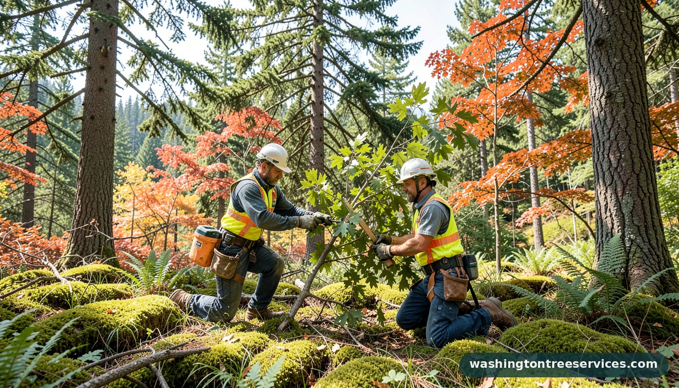 Certified arborists handling how much does it cost to prune a tree in Washington how much does it cost to prune a tree - certified arborists at work in Washington