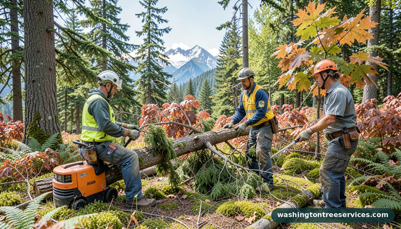 Professional equipment for how much does it cost to prune a tree in Washington how much does it cost to prune a tree - tree service equipment and crew in Washington