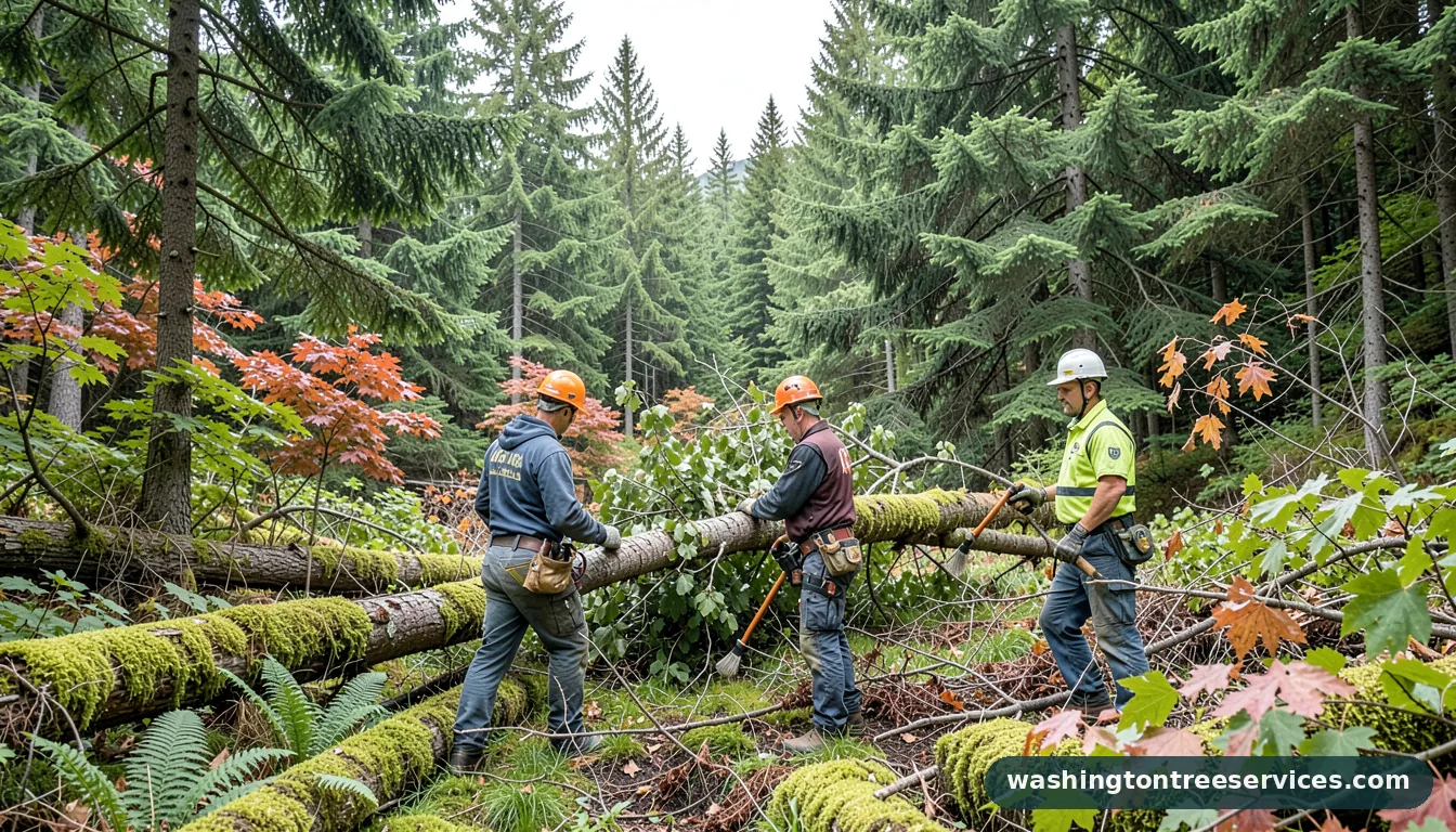 Certified arborists handling how much does it cost to take a tree down in Washington how much does it cost to take a tree down - certified arborists at work in Washington