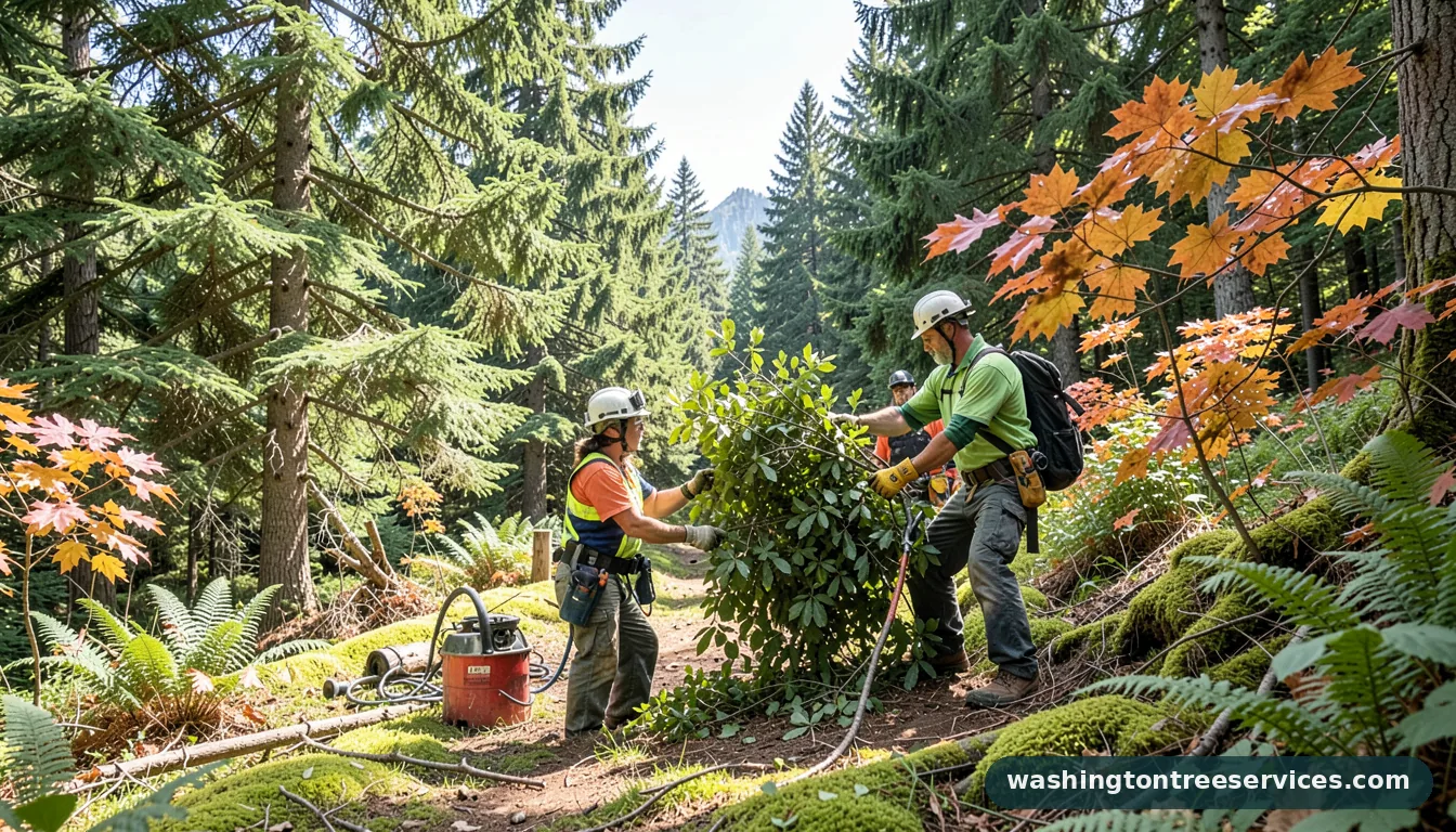 Certified arborists handling how much does it cost to trim a tree in Washington how much does it cost to trim a tree - certified arborists at work in Washington