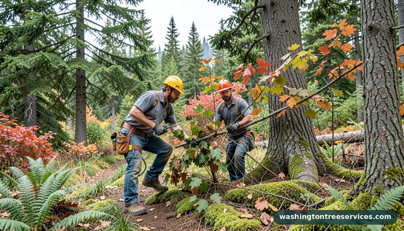 Professional equipment for how much does it cost to trim a tree in Washington how much does it cost to trim a tree - tree service equipment and crew in Washington