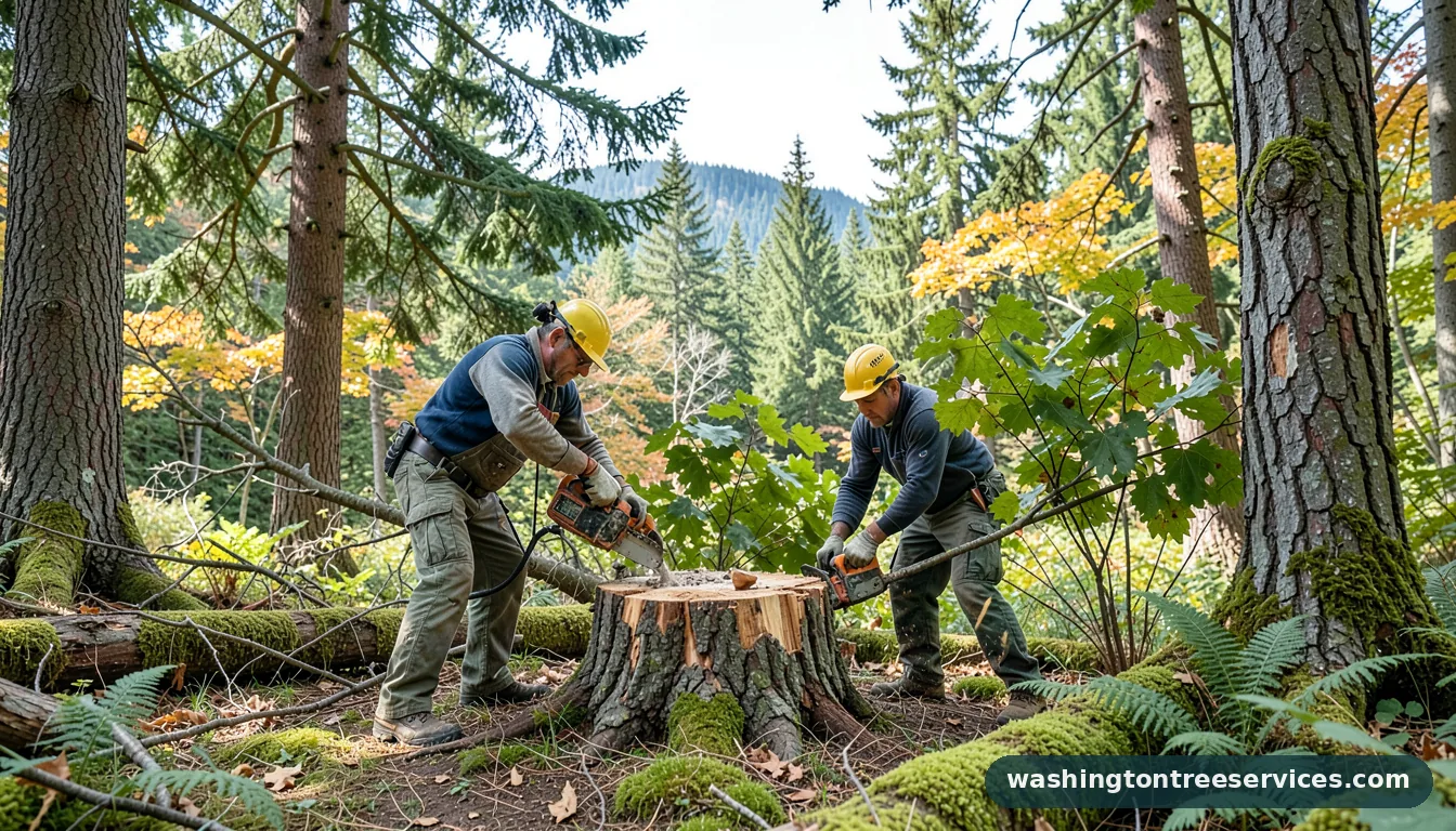 Completed how much does stump grinding cost near me project by Washington Tree Services how much does stump grinding cost near me - completed tree work by Washington Tree Services