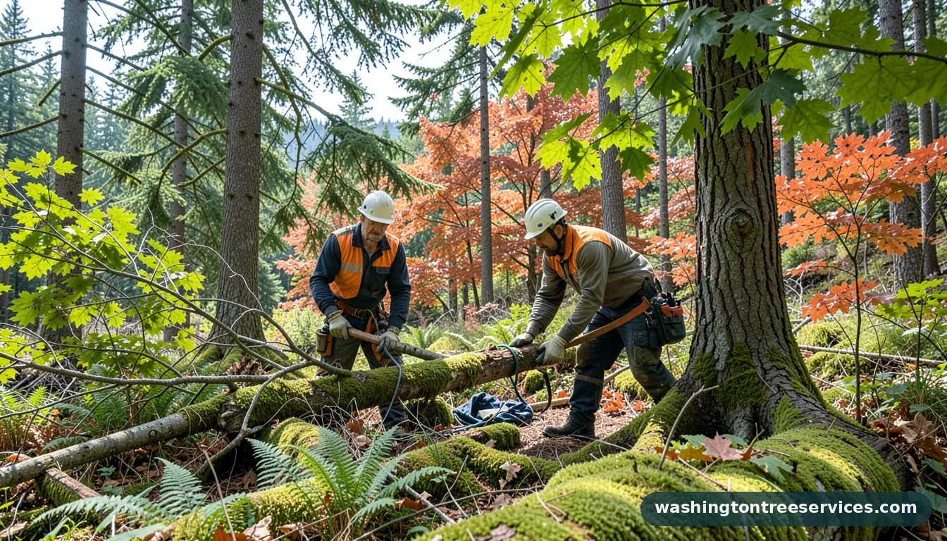 Certified arborists handling how much does tree removal cost in Washington how much does tree removal cost - certified arborists at work in Washington