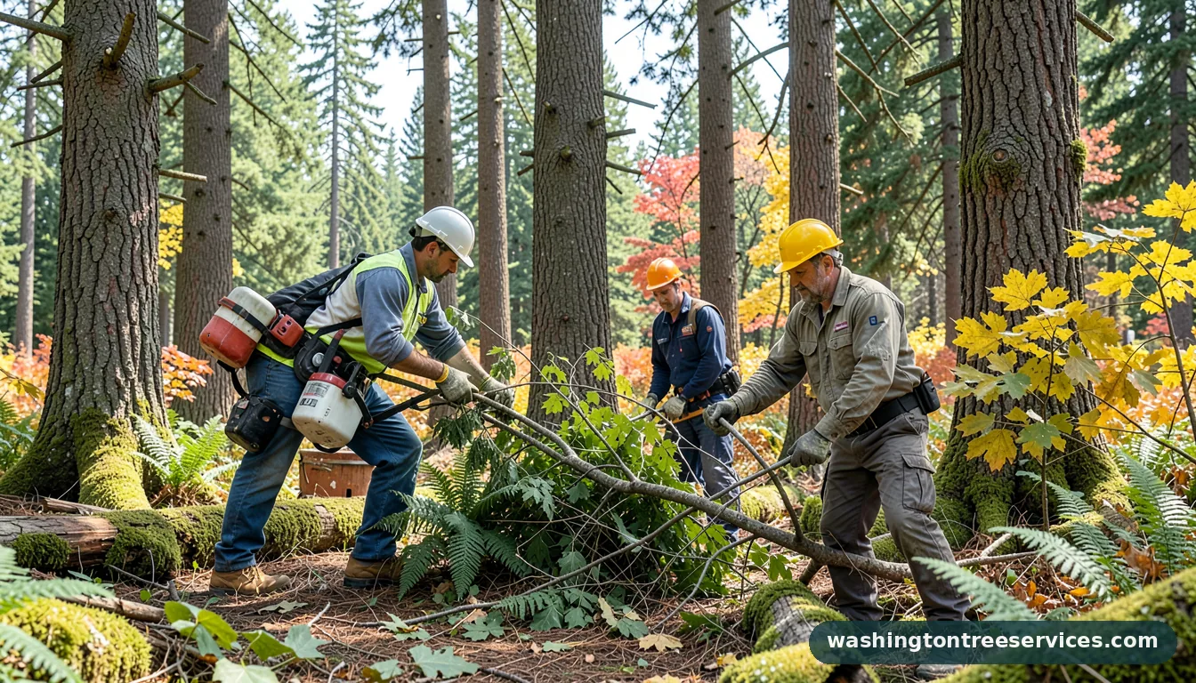 Certified arborists handling how much does tree trimming cost in Washington how much does tree trimming cost - certified arborists at work in Washington
