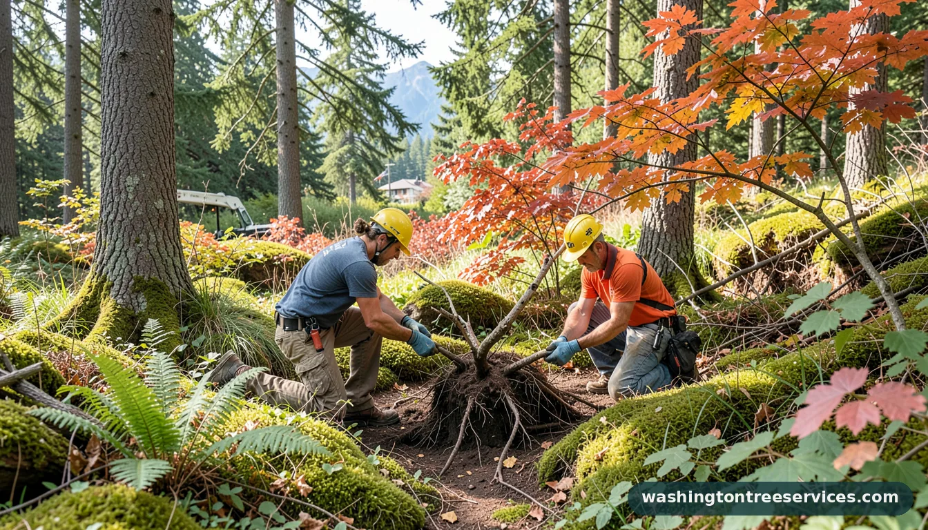 how much of a tree root can you cut without killing it - completed tree work by Washington Tree Services