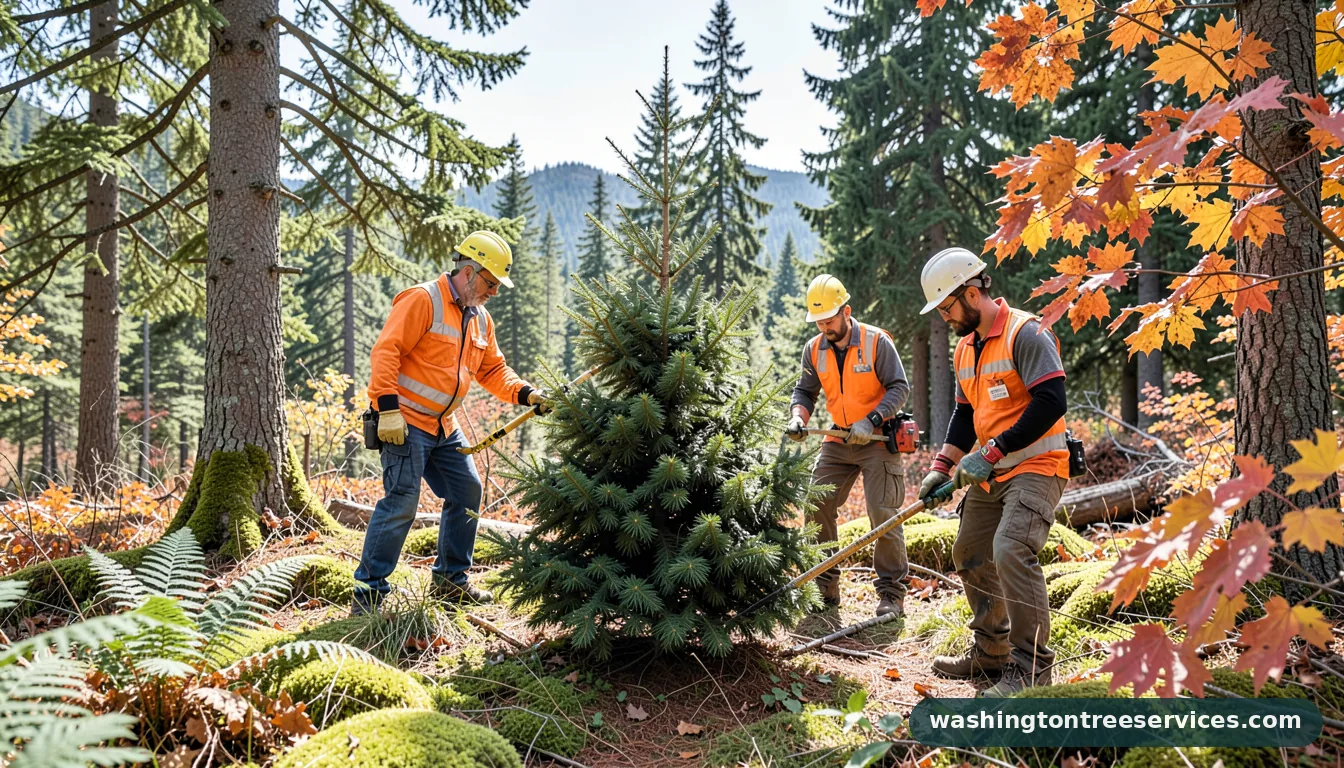 Professional equipment for how much to cut off bottom of christmas tree in Washington how much to cut off bottom of christmas tree - tree service equipment and crew in Washington