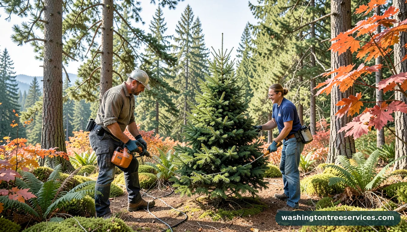 Completed how much to cut off bottom of christmas tree project by Washington Tree Services how much to cut off bottom of christmas tree - completed tree work by Washington Tree Services