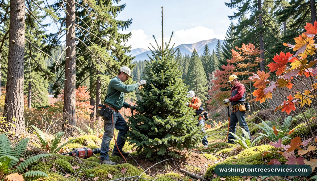 how much to cut off trunk of christmas tree - professional tree service in Washington