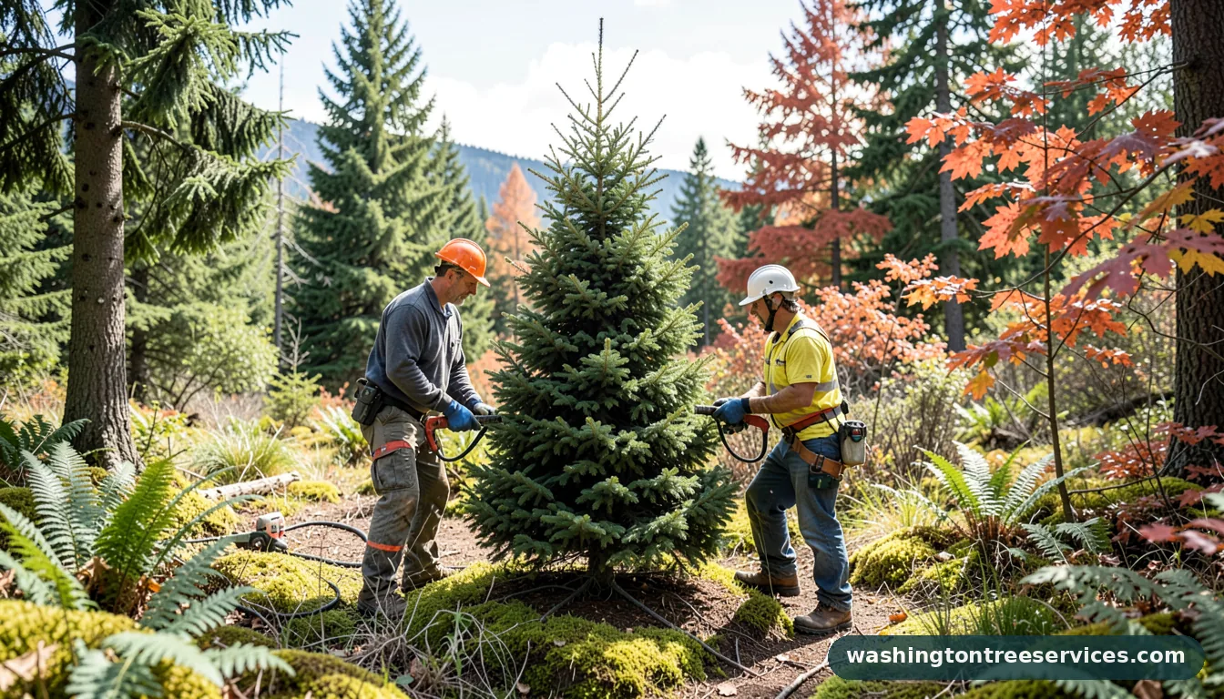 how much to cut off trunk of christmas tree - completed tree work by Washington Tree Services