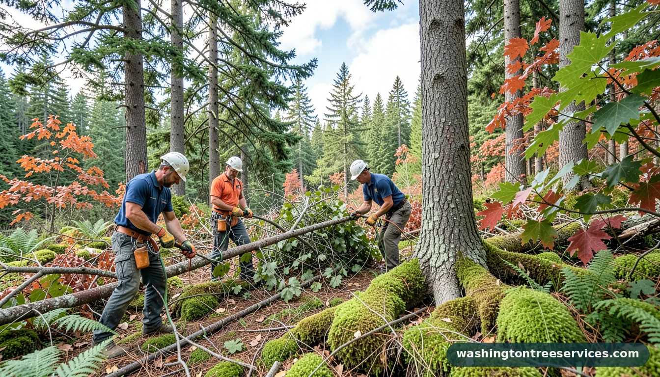 Certified arborists handling how much to get a tree removed in Washington how much to get a tree removed - certified arborists at work in Washington