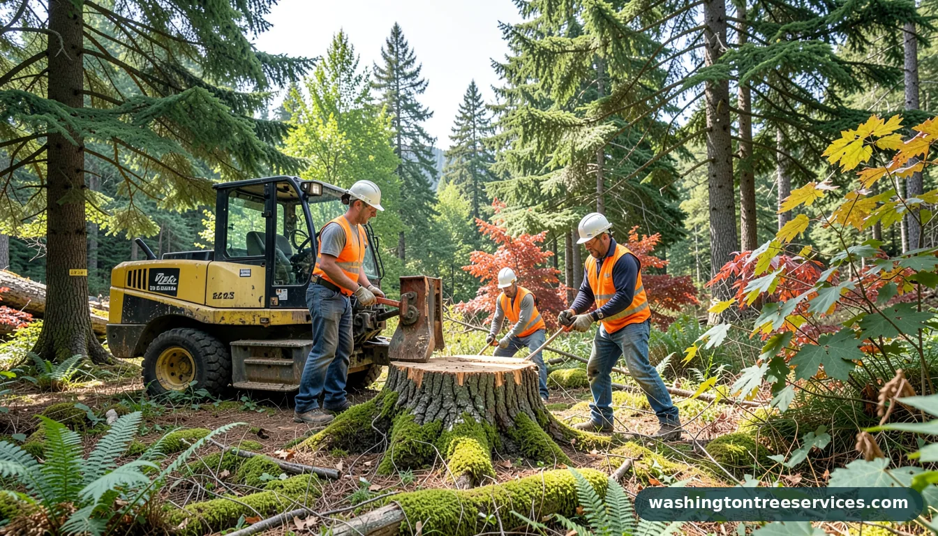 Completed how much to grind a stump project by Washington Tree Services how much to grind a stump - completed tree work by Washington Tree Services