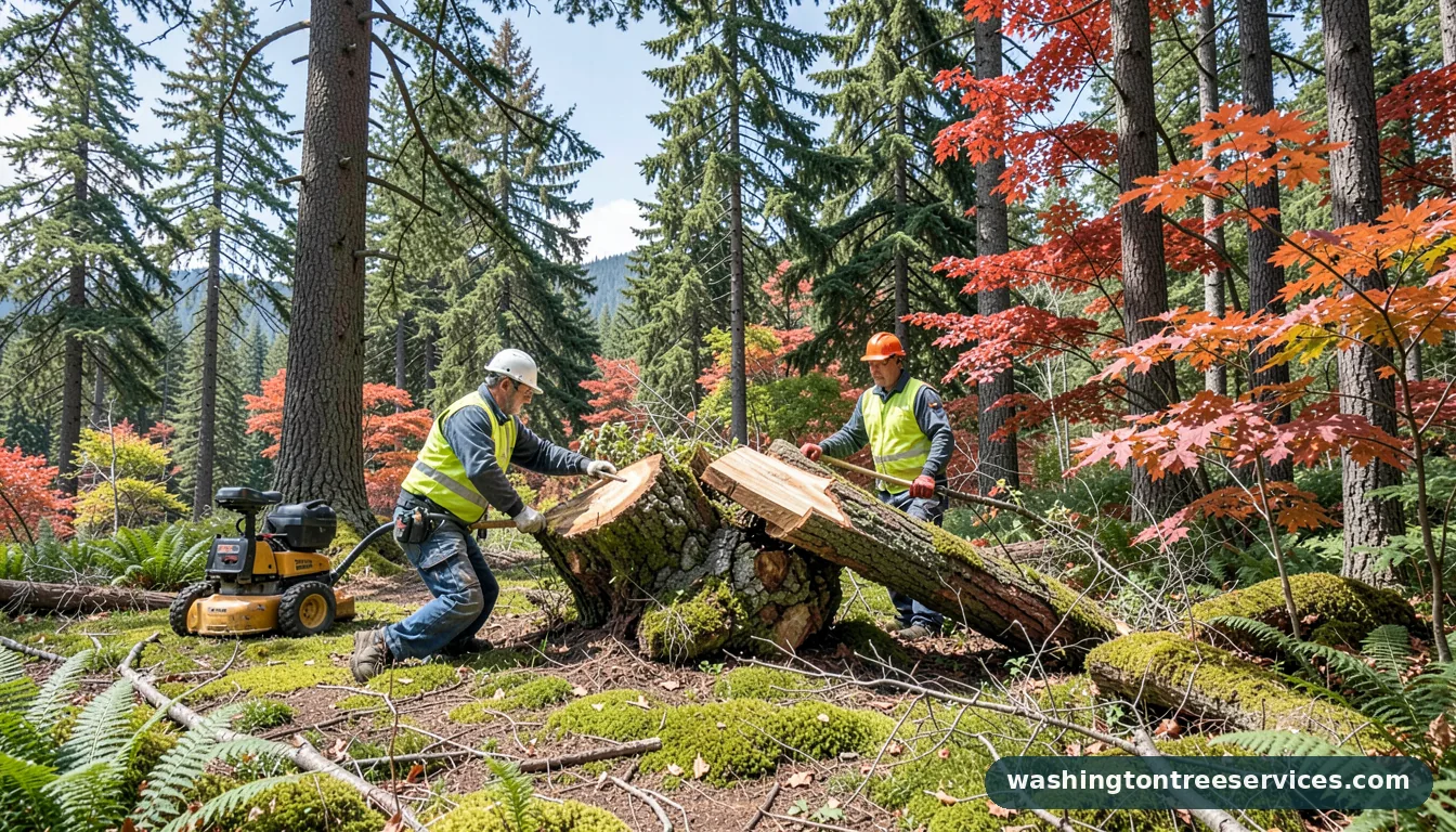 how much to have a tree cut down - tree service equipment and crew in Washington